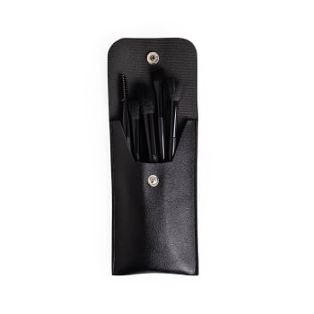 Kit Pincel Personalizado Couro Sintético 8 Peças X18877 Brinde Personalizado