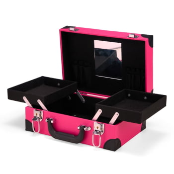 Maleta de Maquiagem Personalizado Poliuretano com Espelho XP$7061 Brindes Personalizados