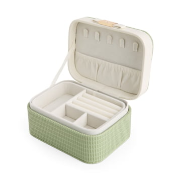 Porta Joias Personalizado Couro Sintético Duas Divisórias XP$18849A Brinde Personalizado