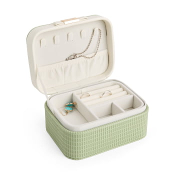 Porta Joias Personalizado Couro Sintético Duas Divisórias XP$18849A Brinde Personalizado