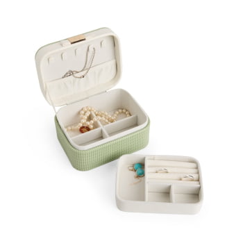 Porta Joias Personalizado Couro Sintético Duas Divisórias XP$18849A Brinde Personalizado