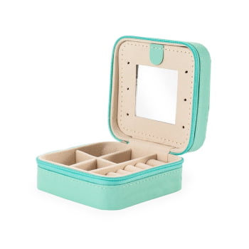 Porta Joias Personalizado Couro Sintético Quatro Divisórias XO$08141 Brindes Personalizados