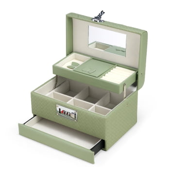 Porta Joias Personalizado Couro Sintético Três Divisórias XP$0148 Brinde Personalizado