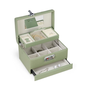 Porta Joias Personalizado Couro Sintético Três Divisórias XP$0148 Brinde Personalizado