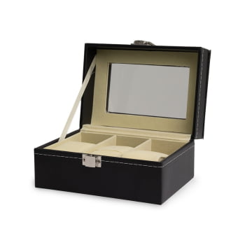 Porta Relógios Personalizado Couro Sintético Três Divisórias X15045 Brindes Personalizados