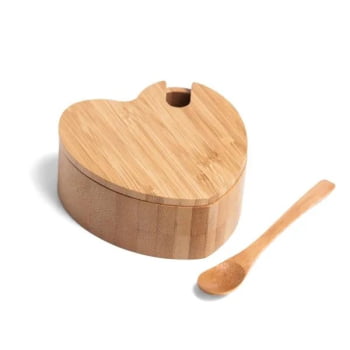 Açucareiro Personalizado Bambu Formato de Coração SMPO-13153 Brinde Personalizado