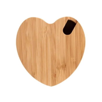 Açucareiro Personalizado Bambu Formato de Coração SMPO-13153 Brinde Personalizado