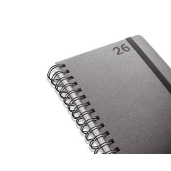 Agenda Personalizada 2026 A5 com Argolas em Pele Reciclada Plano Diário SP66215-26 Brindes Personalizados
