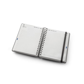 Agenda Personalizada 2026 A5 com Argolas em Pele Reciclada Plano Diário SP66215-26 Brindes Personalizados