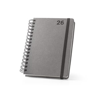 Agenda Personalizada 2026 A5 com Argolas em Pele Reciclada Plano Diário SP66215-26 Brindes Personalizados