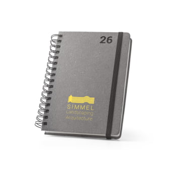 Agenda Personalizada 2026 A5 com Argolas em Pele Reciclada Plano Diário SP66215-26 Brindes Personalizados