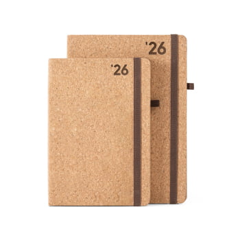 Agenda Personalizada 2026 A5 em Cortiça Plano Diário SP66095-26 Brinde Personalizado