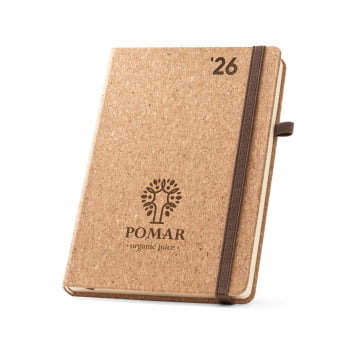 Agenda Personalizada 2026 A5 em Cortiça Plano Diário SP66095-26 Brinde Personalizado