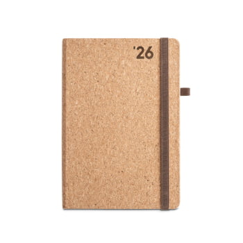 Agenda Personalizada 2026 A5 em Cortiça Plano Diário SP66095-26 Brinde Personalizado
