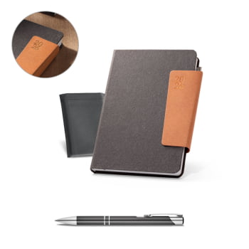 Agenda Personalizada 2026 A5 em Pele Reciclada Plano Diário SP66205-26 Brinde Personalizado