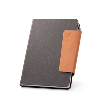 Agenda Personalizada 2026 A5 em Pele Reciclada Plano Diário SP66205-26 Brinde Personalizado