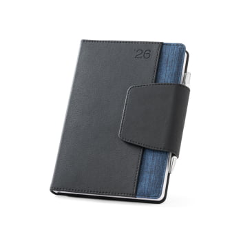 Agenda Personalizada 2026 A5 em PU e Tecido em Poliéster Plano Diário SP66088-26 Brinde Personalizado