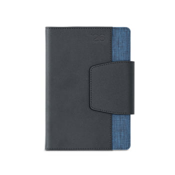 Agenda Personalizada 2026 A5 em PU e Tecido em Poliéster Plano Diário SP66088-26 Brinde Personalizado