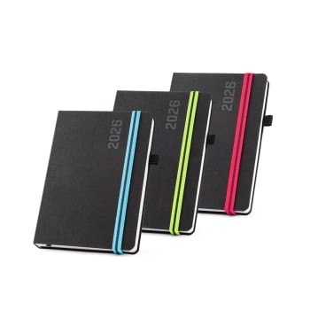 Agenda Personalizada 2026 A5 em Tecido Poliéster Plano Diário SP66190-26 Brindes Personalizados