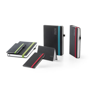 Agenda Personalizada 2026 A5 em Tecido Poliéster Plano Diário SP66190-26 Brindes Personalizados
