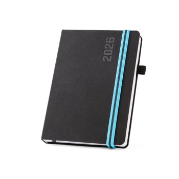 Agenda Personalizada 2026 A5 em Tecido Poliéster Plano Diário SP66190-26 Brindes Personalizados