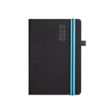 Agenda Personalizada 2026 A5 em Tecido Poliéster Plano Diário SP66190-26 Brindes Personalizados