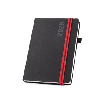 Agenda Personalizada 2026 A5 em Tecido Poliéster Plano Diário SP66190-26 Brindes Personalizados
