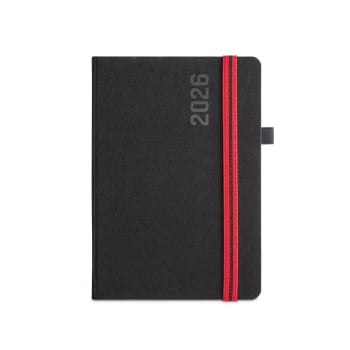 Agenda Personalizada 2026 A5 em Tecido Poliéster Plano Diário SP66190-26 Brindes Personalizados