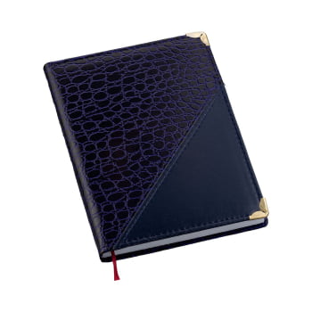 Agenda Personalizada 2026 Couro Sintético Azul LU111L Brinde Personalizado