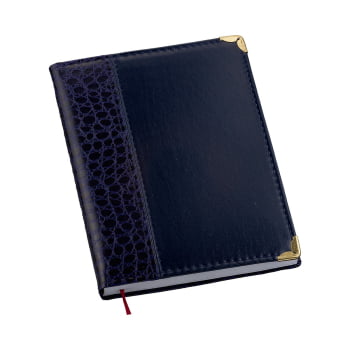 Agenda Personalizada 2026 Couro Sintético Azul LU121L Brindes Personalizados