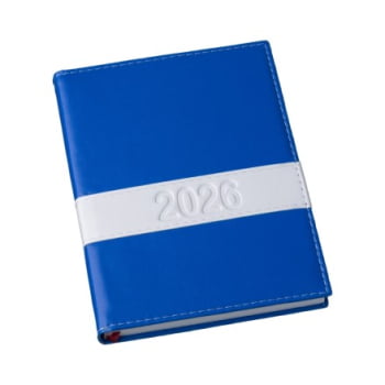 Agenda Personalizada 2026 Couro Sintético Azul LU137L Brinde Personalizado