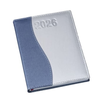 Agenda Personalizada 2026 Couro Sintético Azul LU150L Brinde Personalizado
