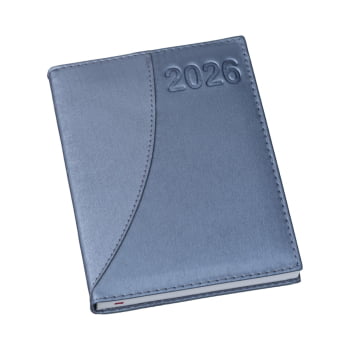 Agenda Personalizada 2026 Couro Sintético Azul LU161L Brindes Personalizados
