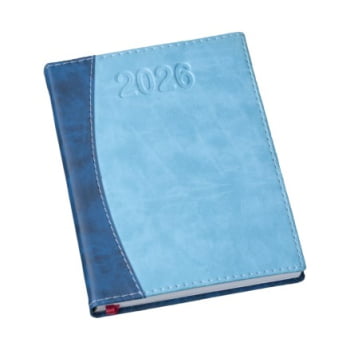 Agenda Personalizada 2026 Couro Sintético Azul LU172L Brinde Personalizado