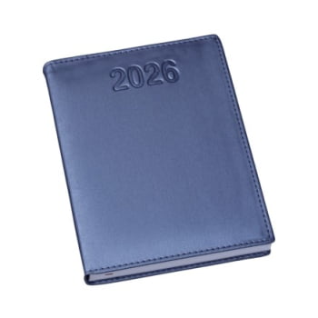 Agenda Personalizada 2026 Couro Sintético Azul LU180L Brinde Personalizado