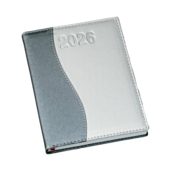 Agenda Personalizada 2026 Couro Sintético Grafite LU151L Brindes Personalizados