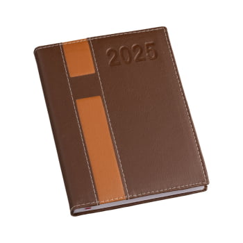 Agenda Personalizada 2026 Couro Sintético Marrom LU135L Brinde Personalizado