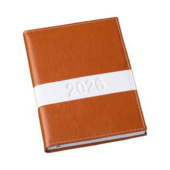 Agenda Personalizada 2026 Couro Sintético Marrom LU138L Brindes Personalizados
