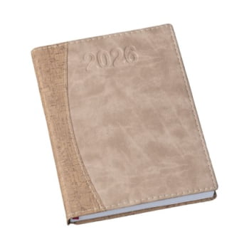 Agenda Personalizada 2026 Couro Sintético Marrom LU173L Brindes Personalizados