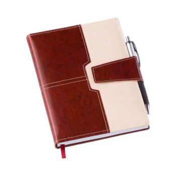 Agenda Personalizada 2026 Couro Sintético Marrom LU197L Brindes Personalizados