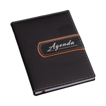 Agenda Personalizada 2026 Couro Sintético Marrom LULG3573 Brinde Personalizado