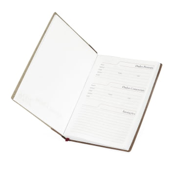 Agenda Personalizada 2026 Couro Sintético Plano Diário X12293 Bindes Personalizados