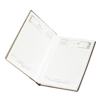 Agenda Personalizada 2026 Couro Sintético Plano Diário X12293 Bindes Personalizados
