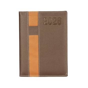 Agenda Personalizada 2026 Couro Sintético Plano Diário X12475 Bindes Personalizados