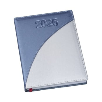 Agenda Personalizada 2026 Couro Sintético Prata LU165L Brindes Personalizados