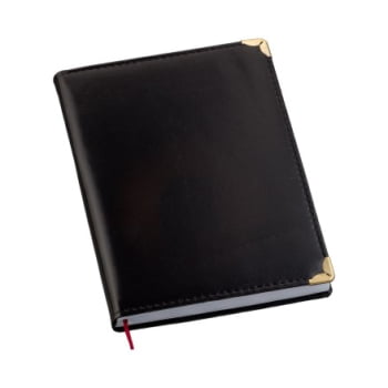 Agenda Personalizada 2026 Couro Sintético Preta LU100L Brinde Personalizado