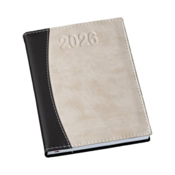 Agenda Personalizada 2026 Couro Sintético Preta LU171L Brindes Personalizados