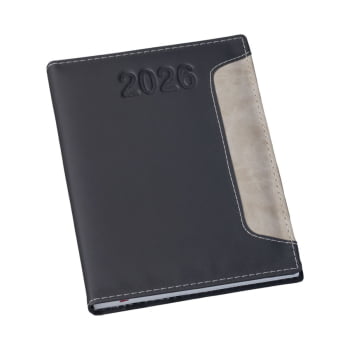Agenda Personalizada 2026 Couro Sintético Preta LULG3777 Brindes Personalizados