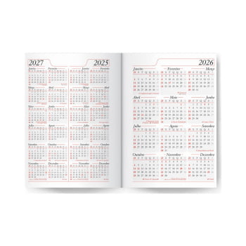Agenda Personalizada 2026 Couro Sintético Rosa com Prata LU185L Brinde Personalizado