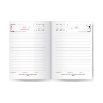Agenda Personalizada 2026 Couro Sintético Rosa com Prata LU185L Brinde Personalizado